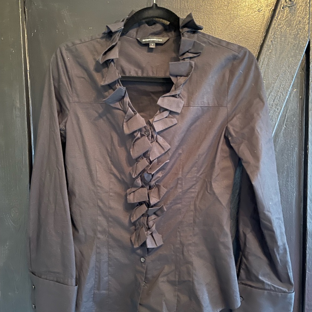 Express size small ruffled shirt.